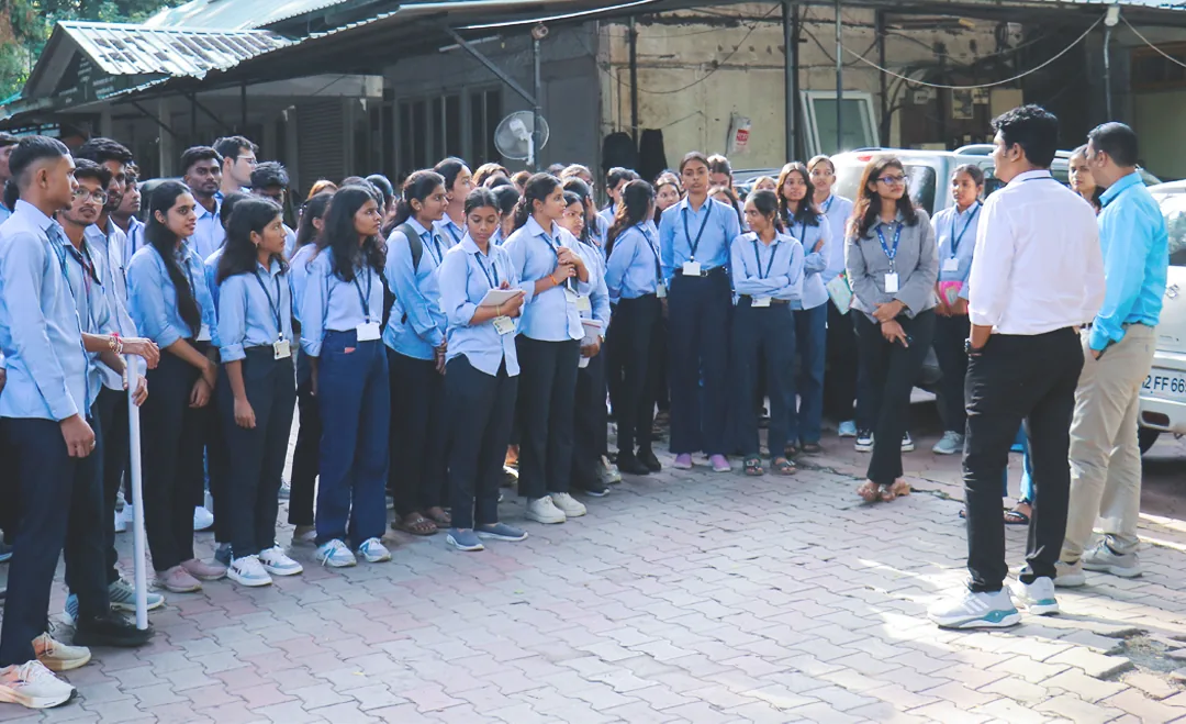 Students being briefed on site during a visit